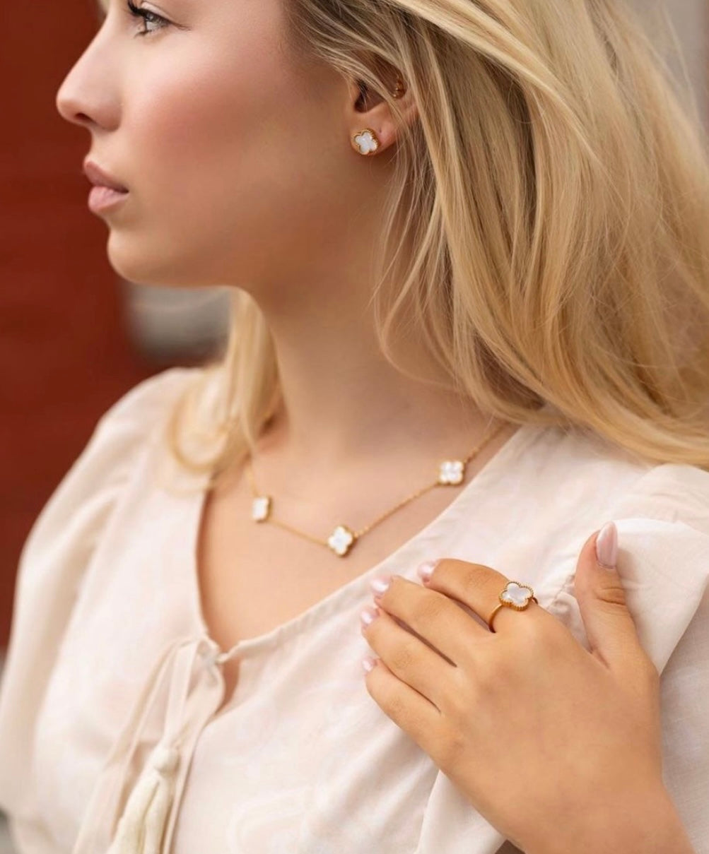 Klaver ketting wit