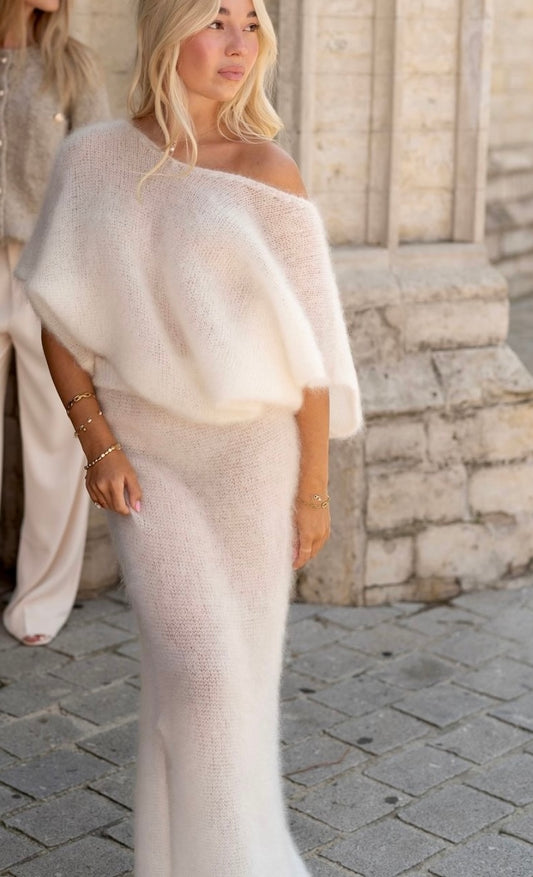 Witte mohair rok