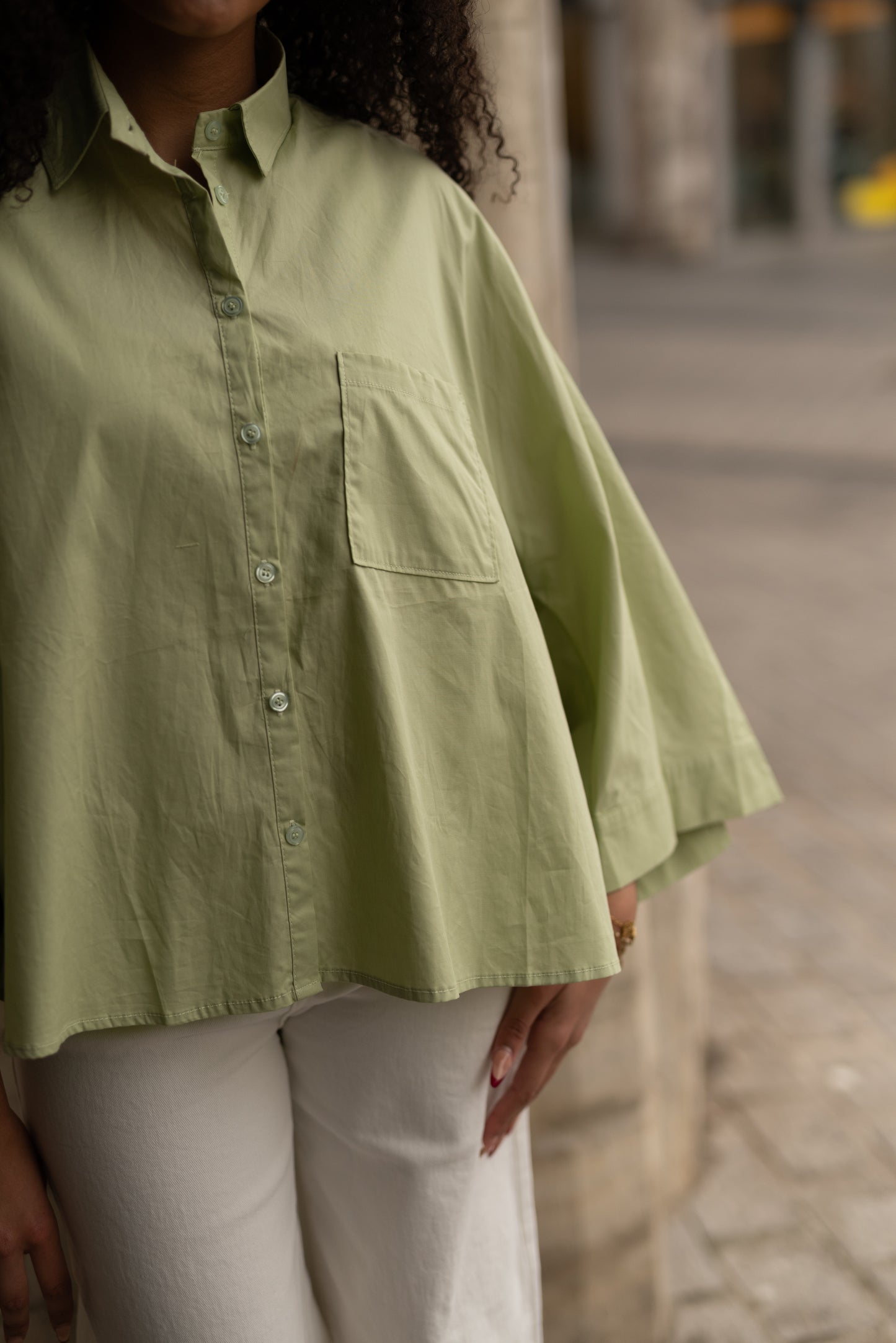 Oversized hemd mint groen