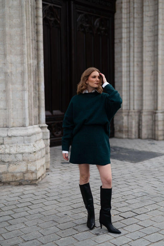 Knitted army green set