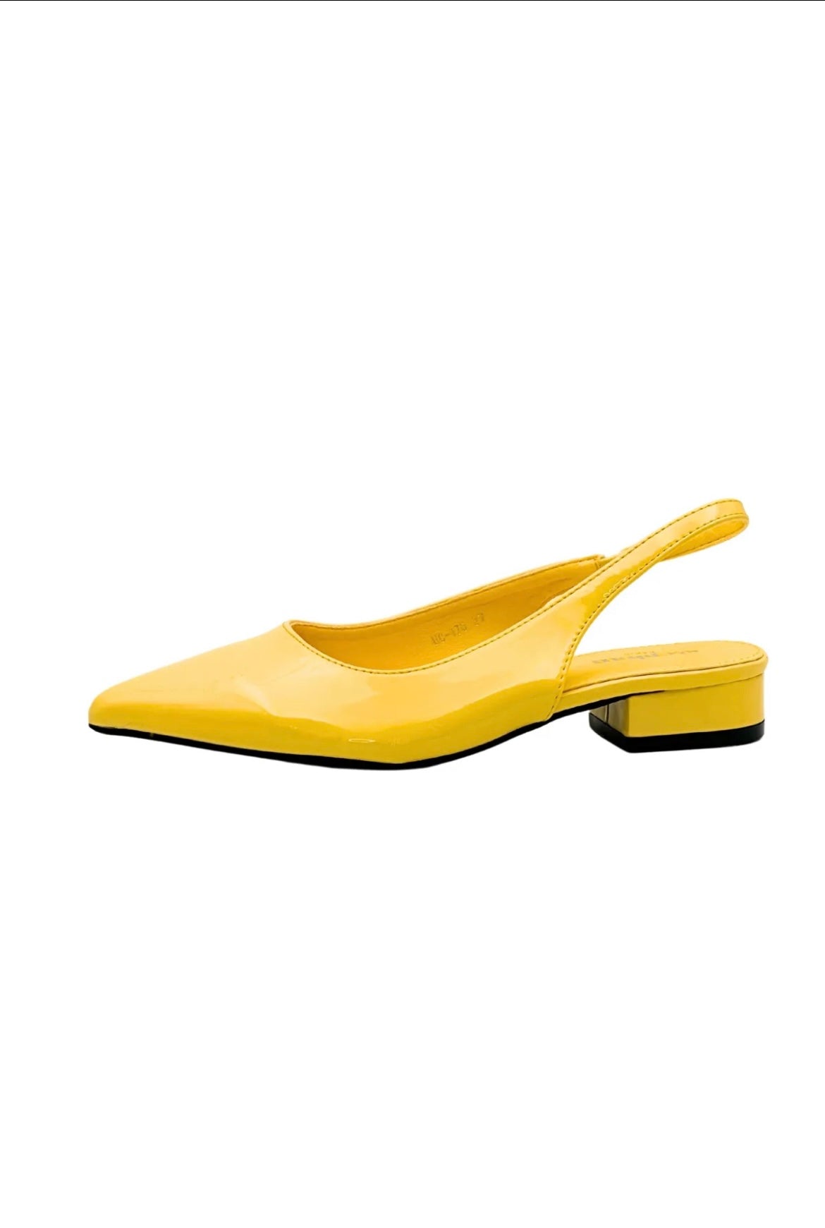 Yellow kitten heel