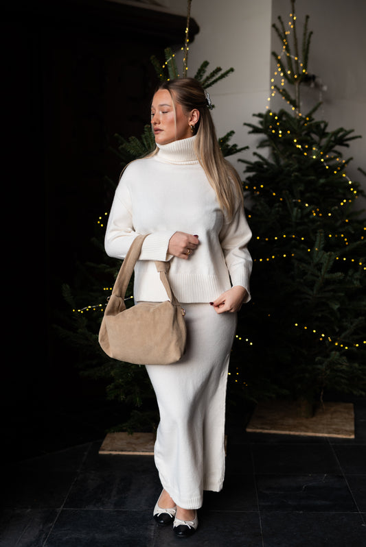 Beige Suede tas