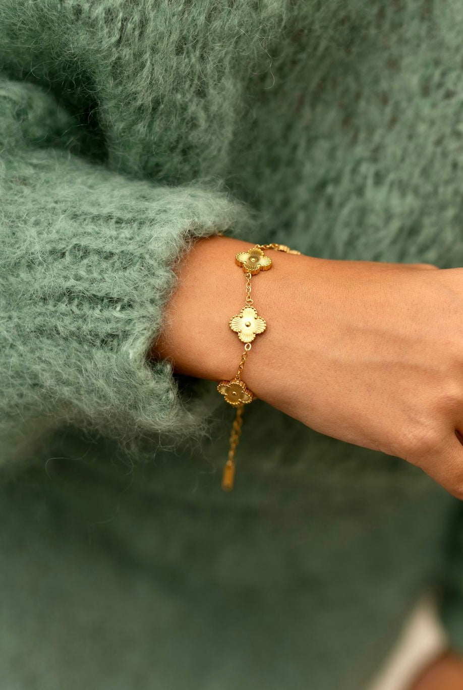 Klaver armband goud