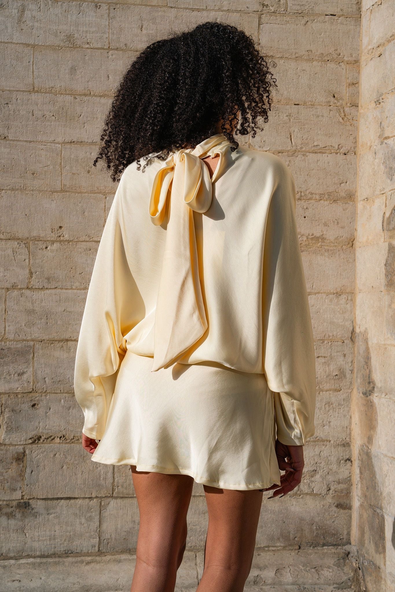 Satin yellow dress