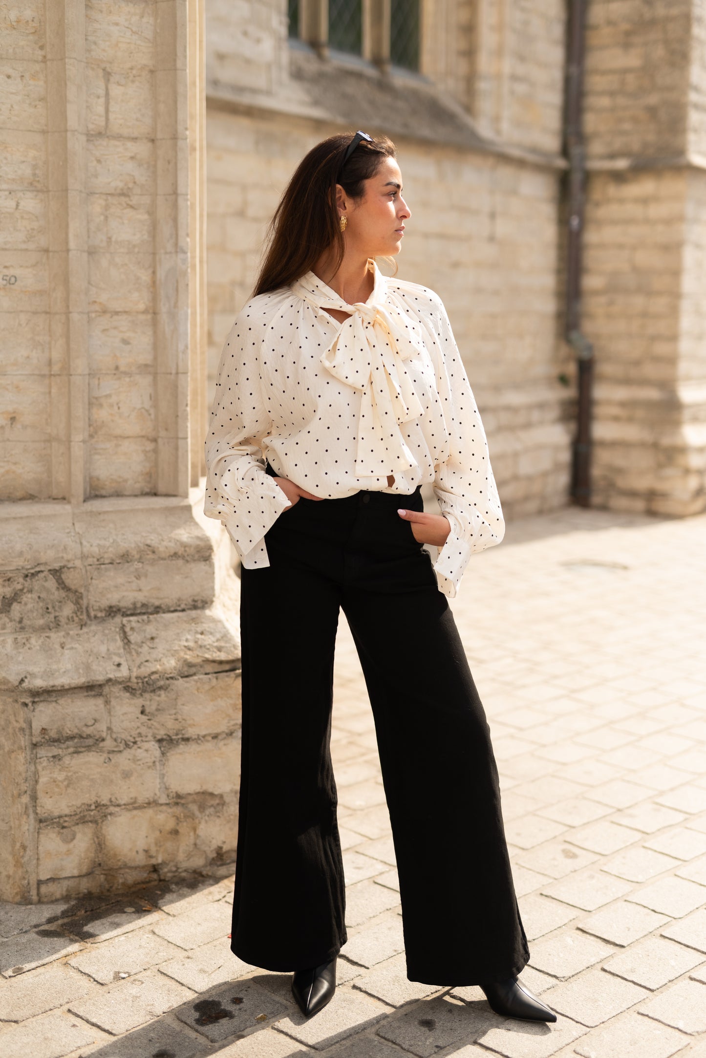 Wide leg jeans zwart