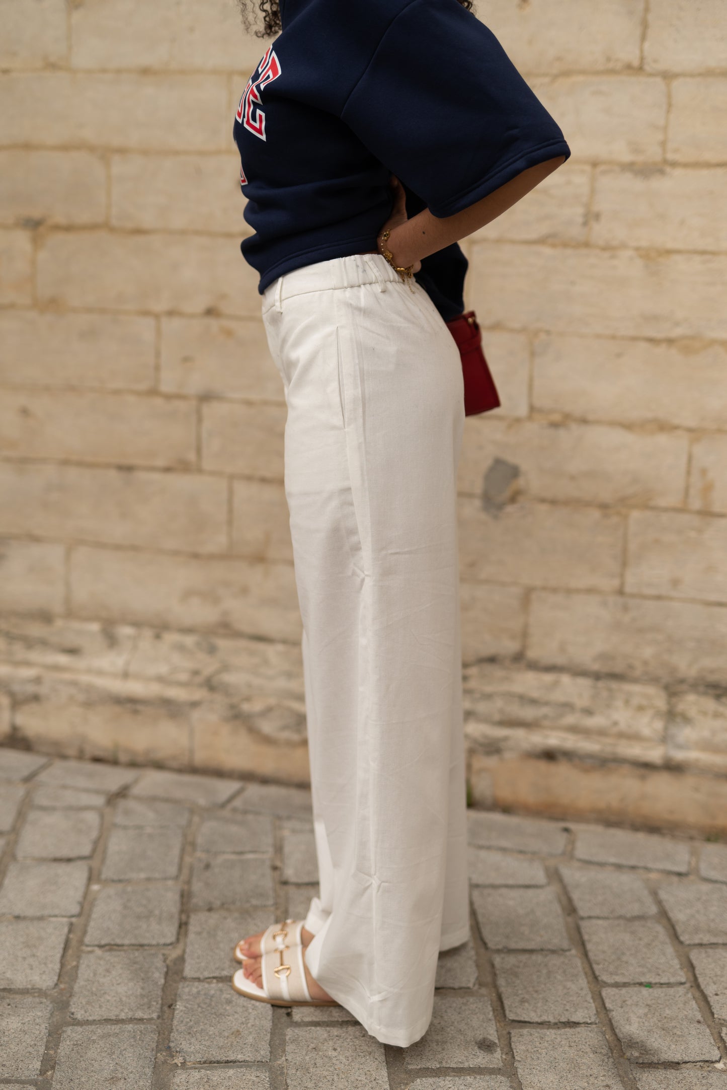 Witte gekleede broek