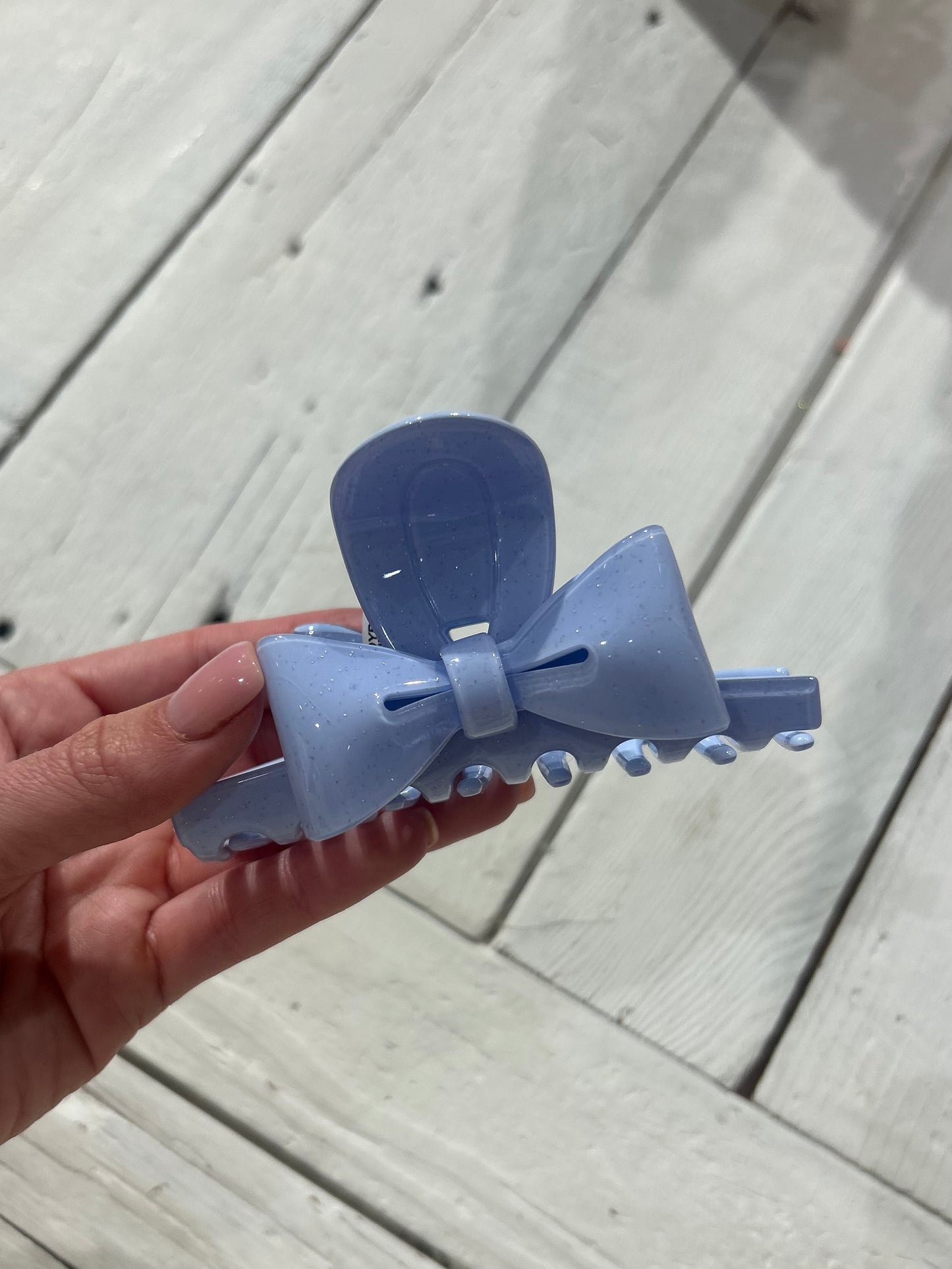 Bow hairclip blauw medium