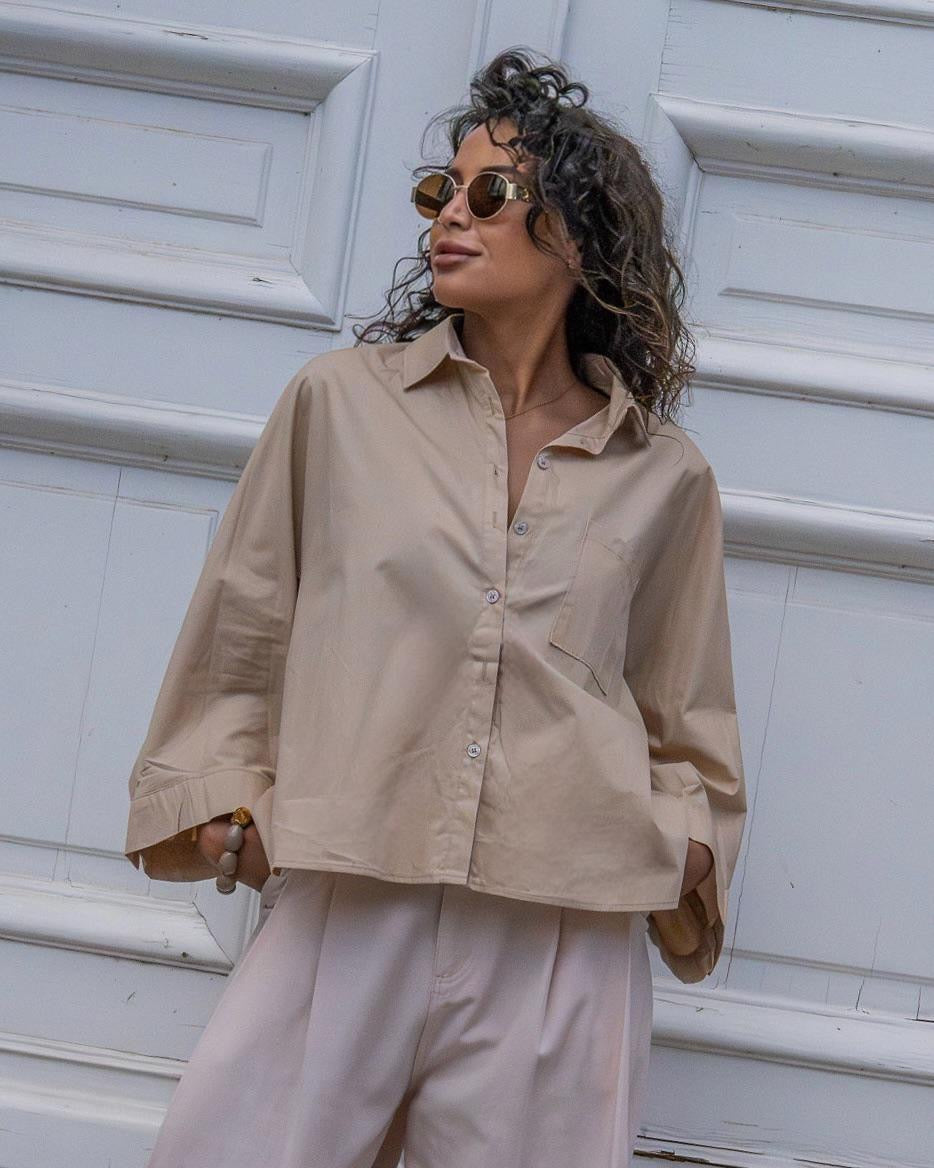 Beige oversized chemise