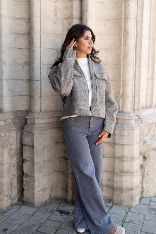 Cropped jacket coffee