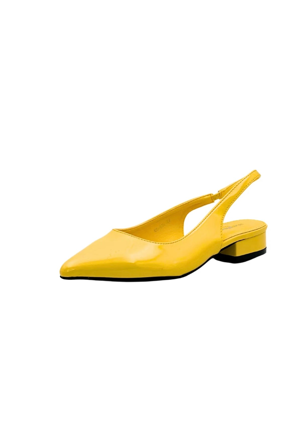 Yellow kitten heel