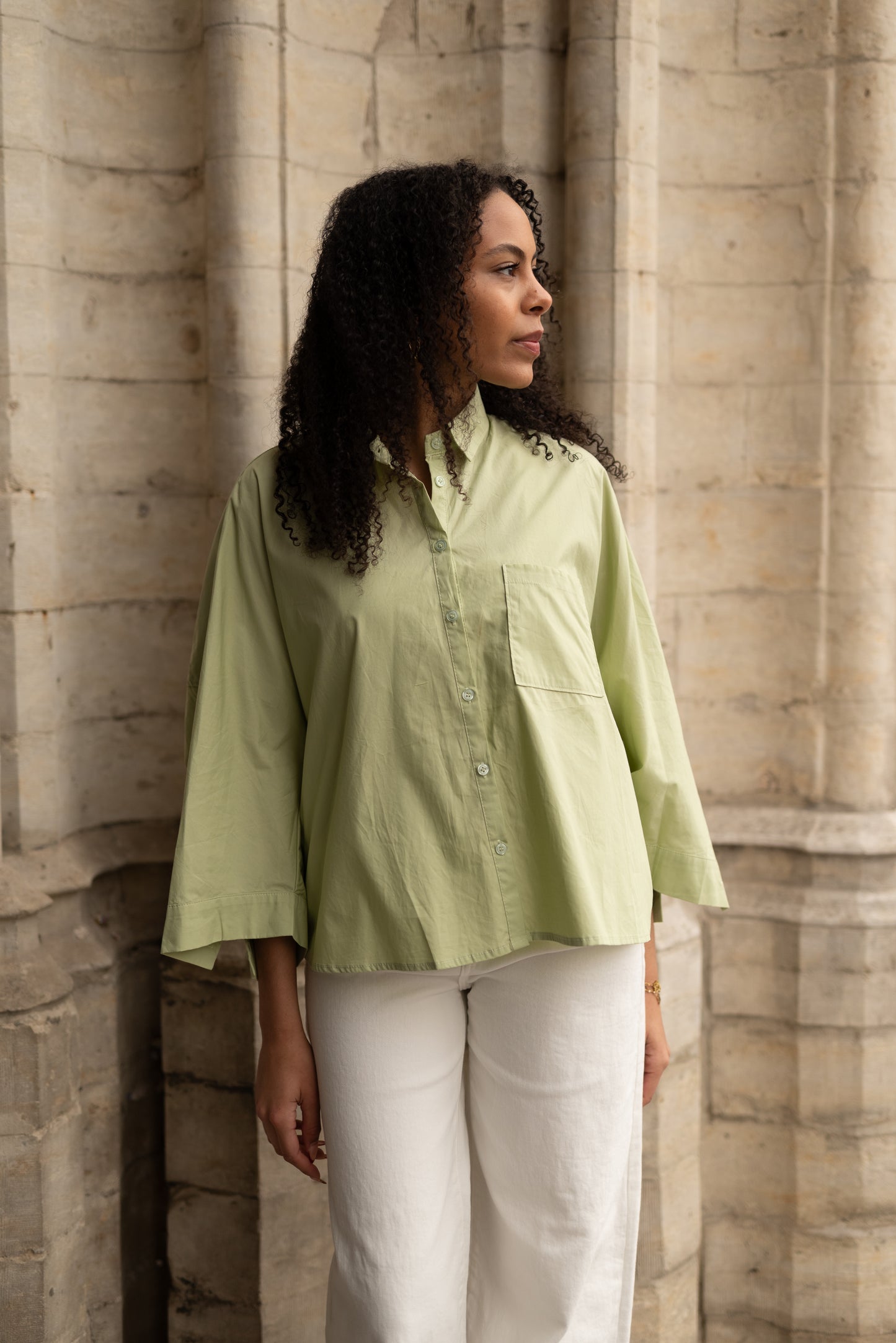 Oversized hemd mint groen