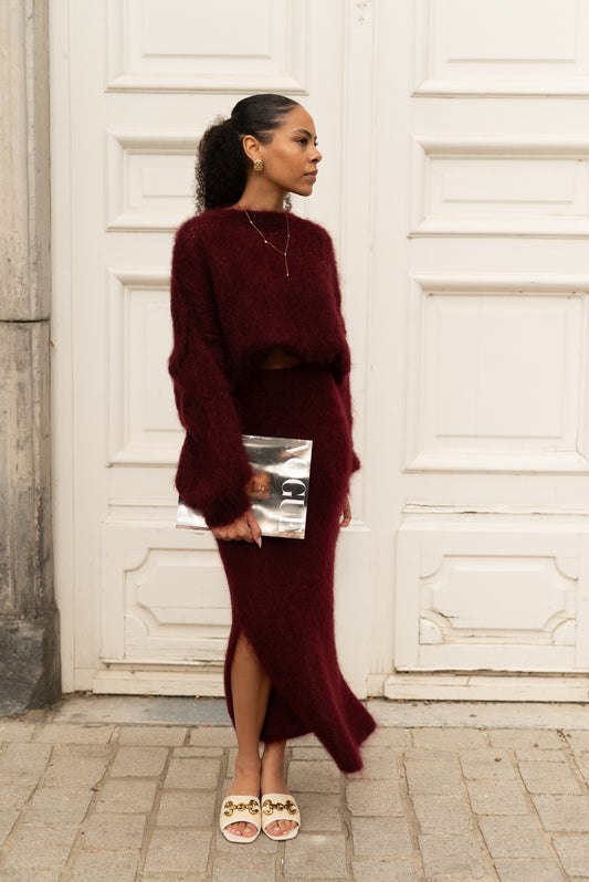 Bordeaux mohair rok