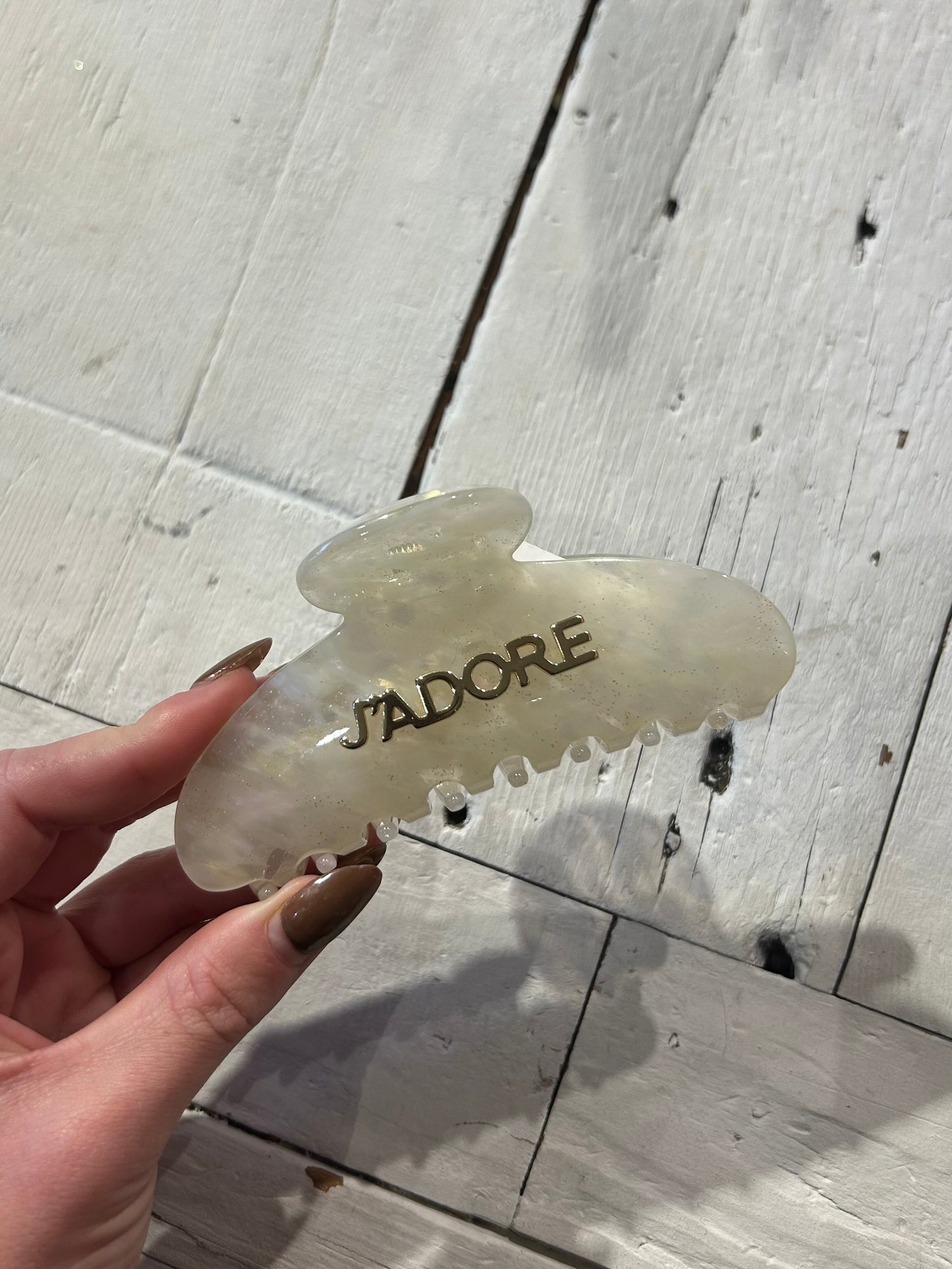 J’adore hairclip white medium