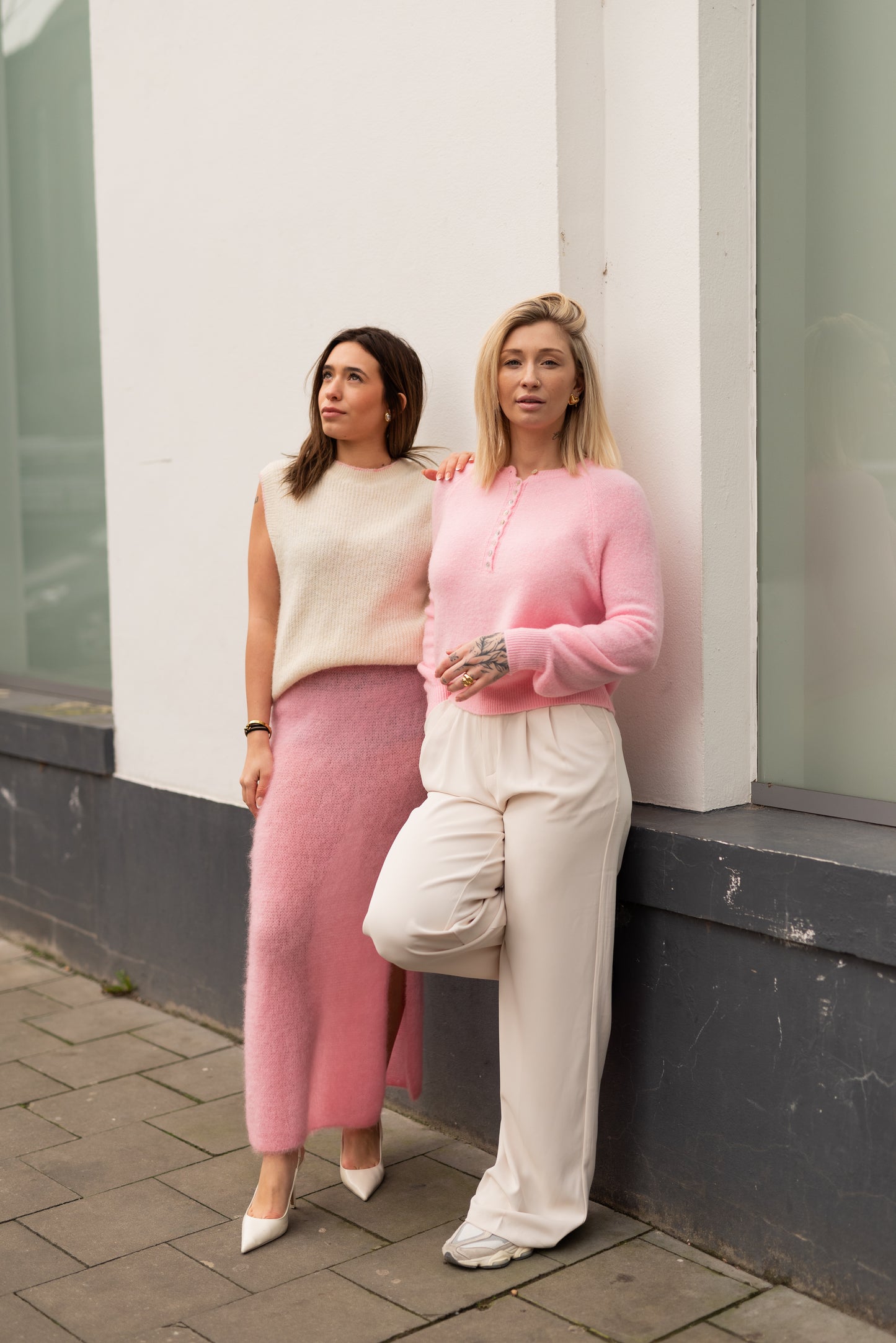 Roze mohair rok