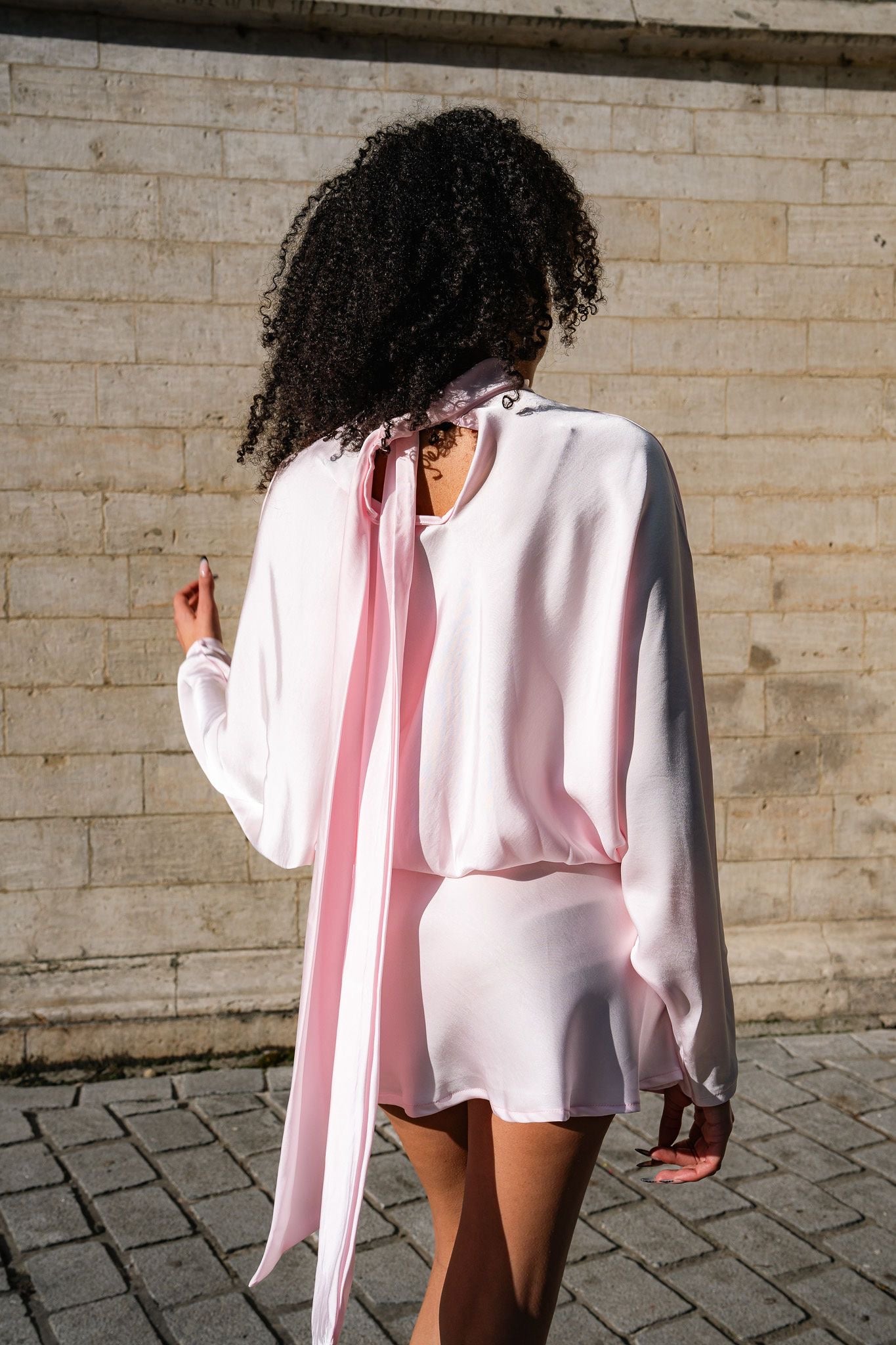 Satin pink dress