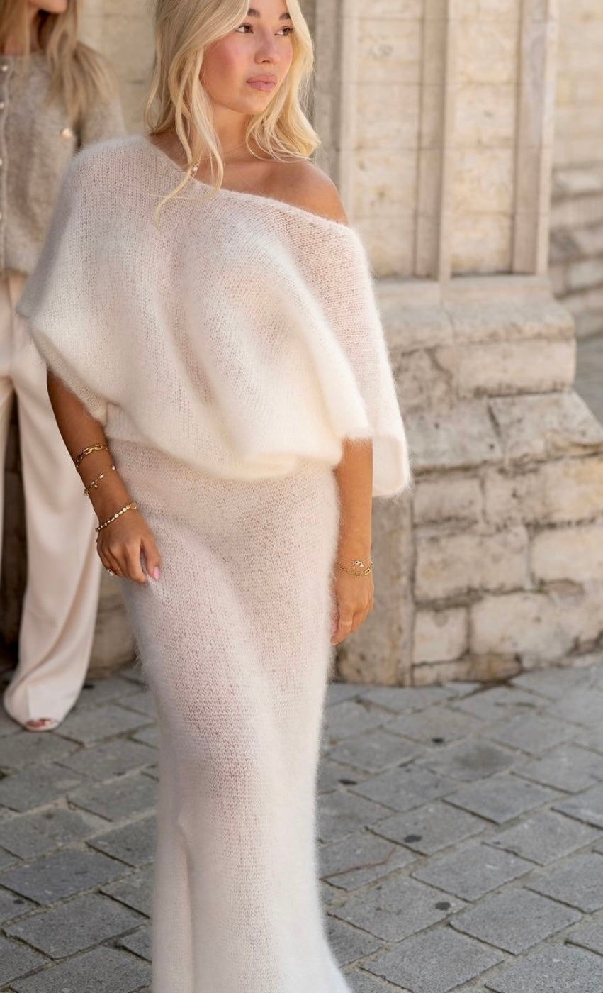 Witte mohair rok