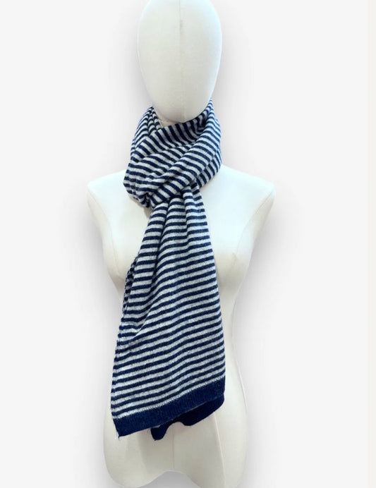 Gestreepte sjaal grey/navy