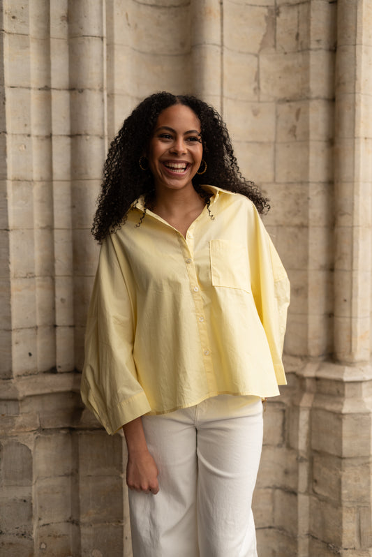 Yellow oversized hemd