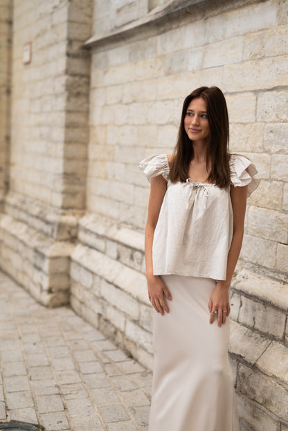 Linen off shoulder top
