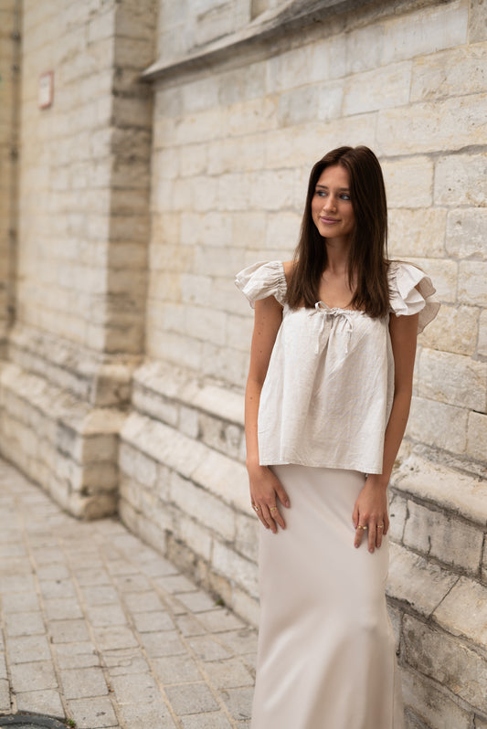 Linen off shoulder top