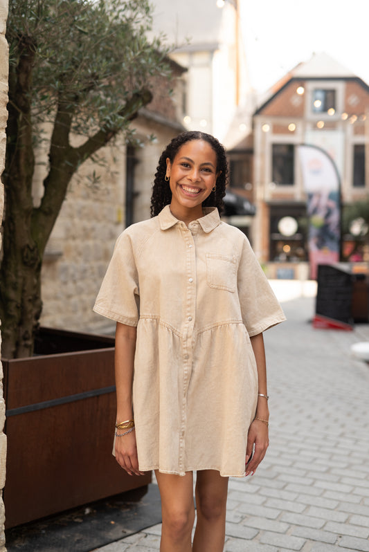 Beige jeans dress