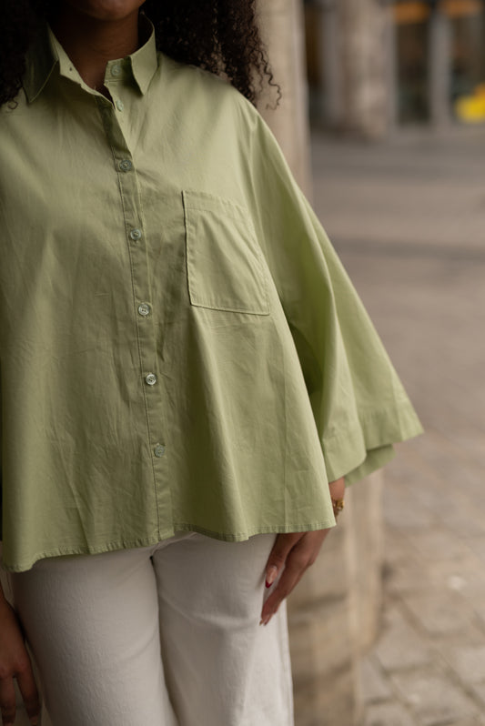 Oversized hemd mint groen
