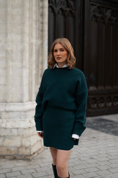 Knitted army green set