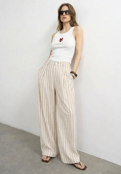 Yellow striped pantalon
