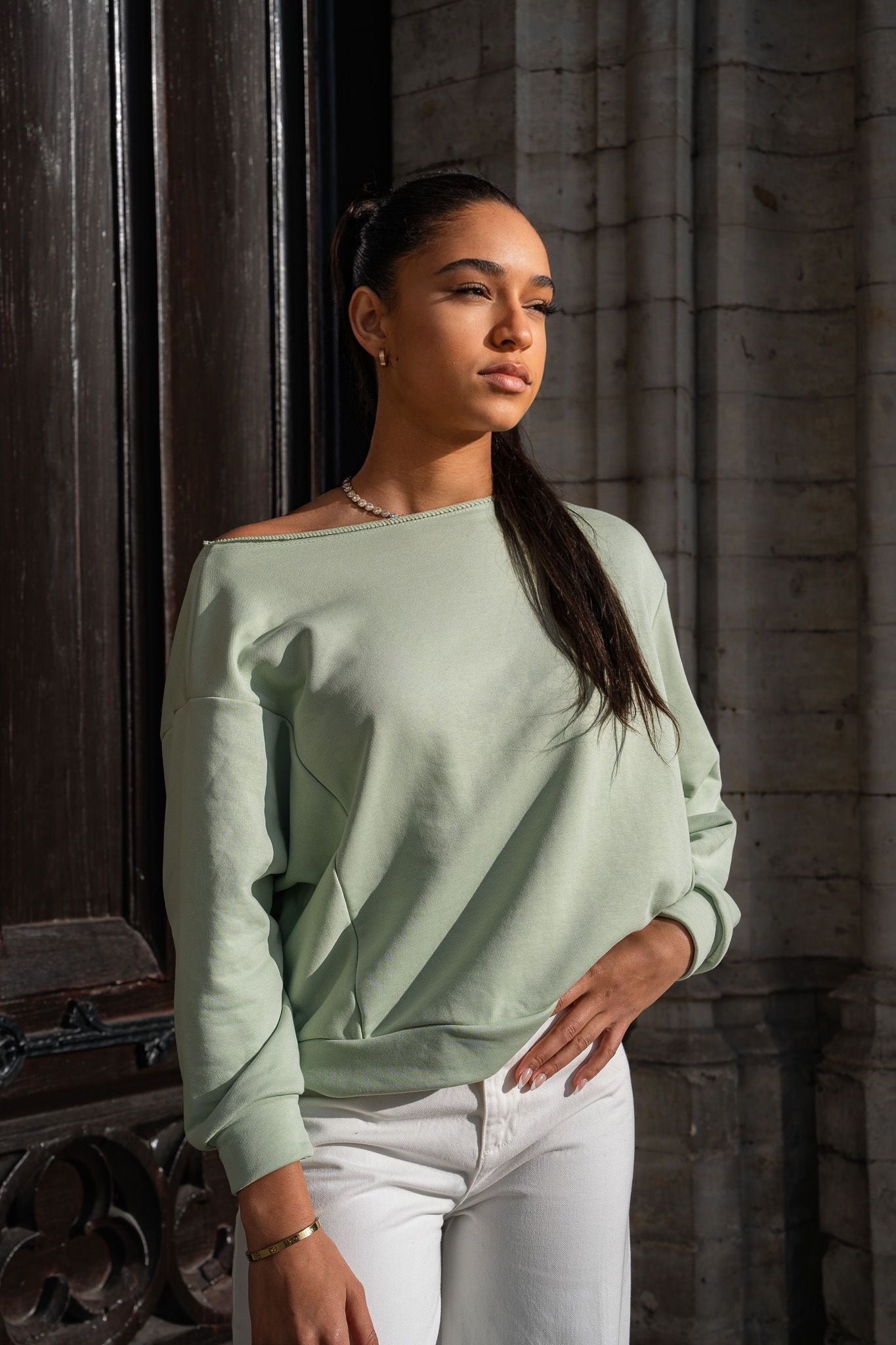 Off shoulder sweater