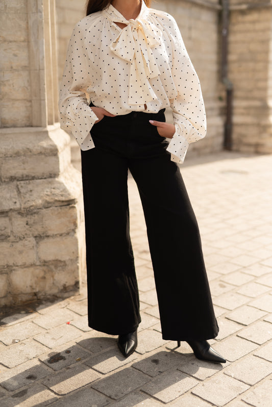 Wide leg jeans zwart