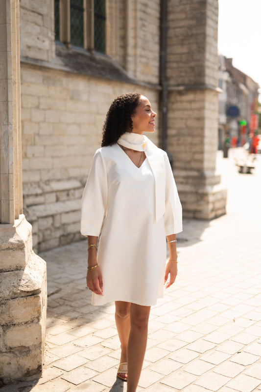 Off white classic dress