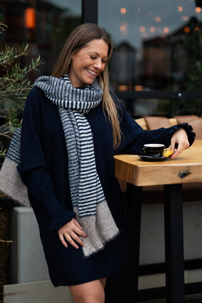 Navy knitted dress