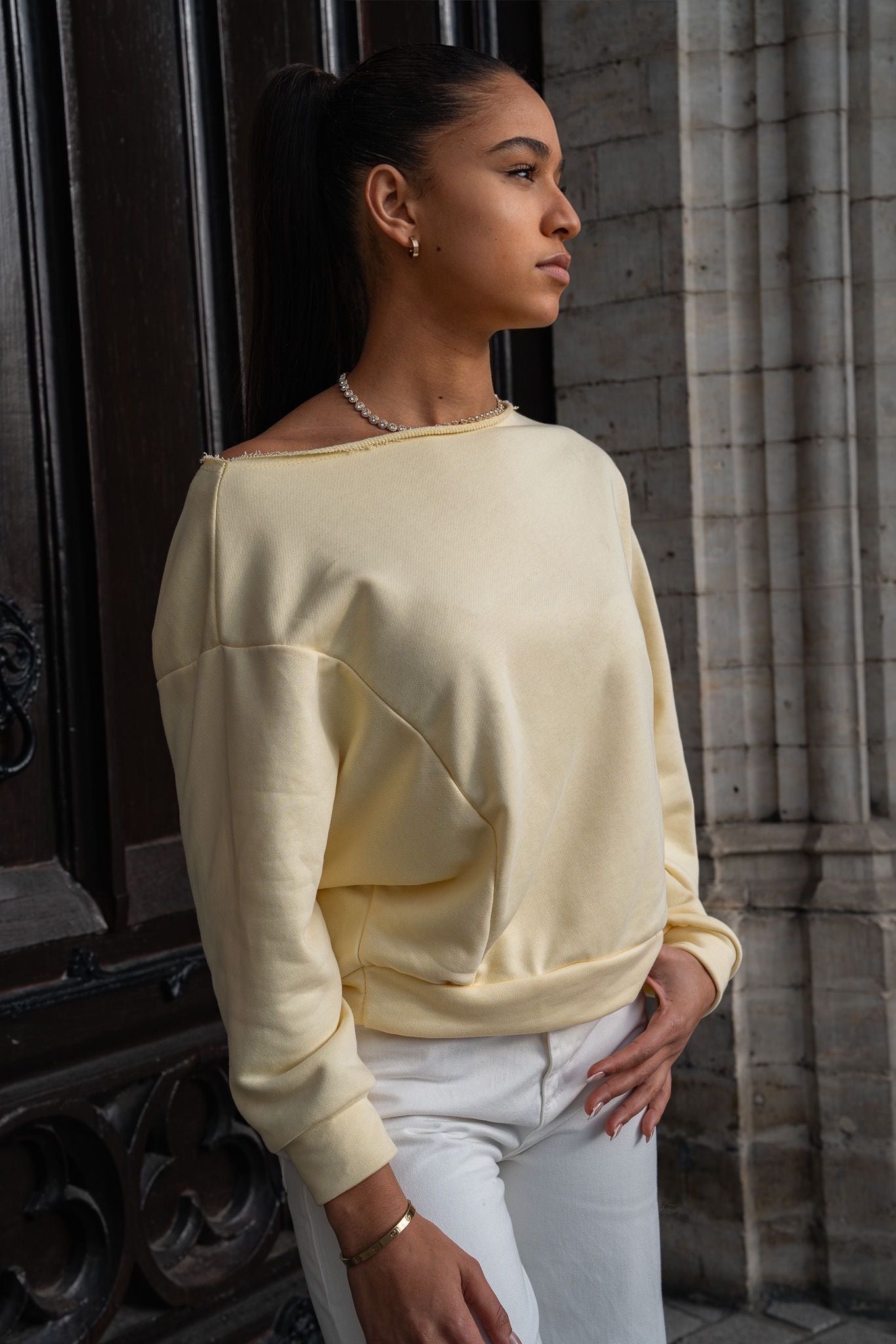 Off shoulder sweater