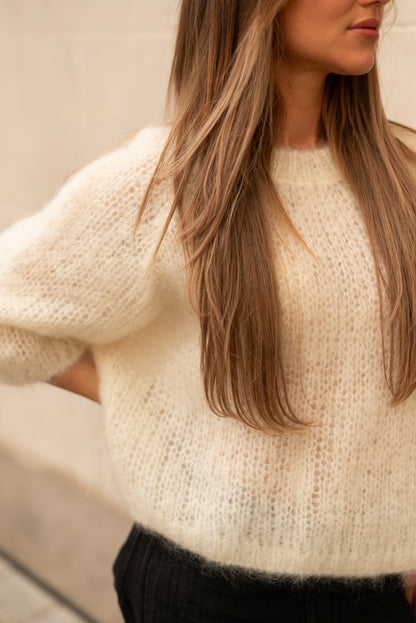 Mohair pull halve mouw