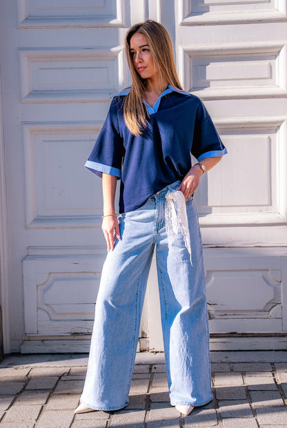 Wide leg jeans