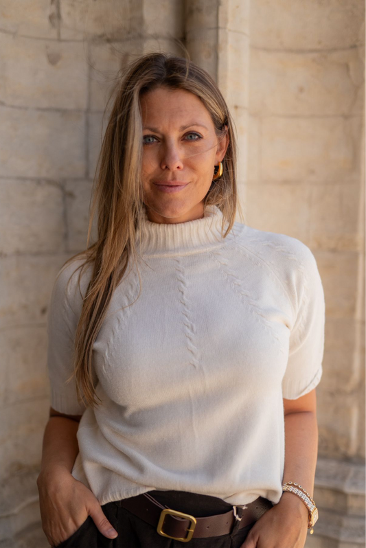 Ecru knitted blouse