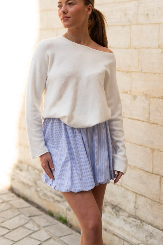 Striped balloon skirt