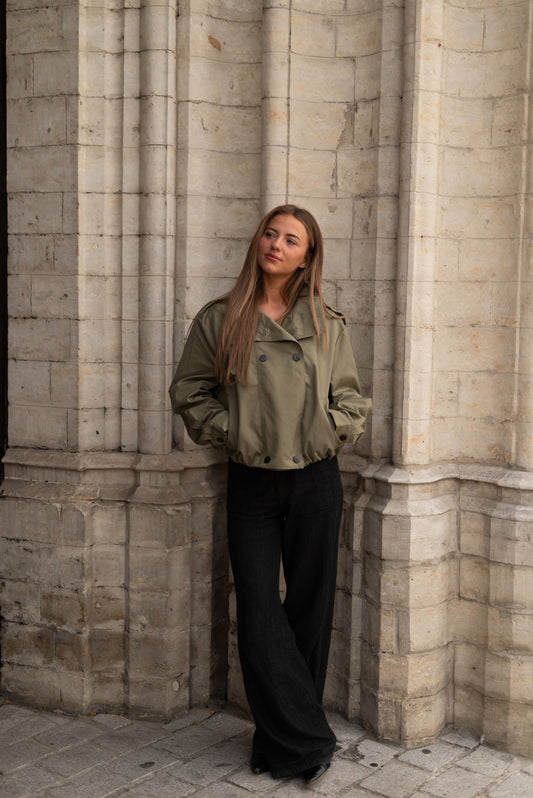 Kakhi trench jacket