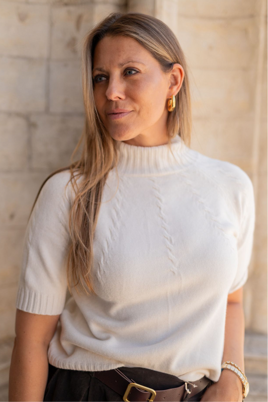 Ecru knitted blouse