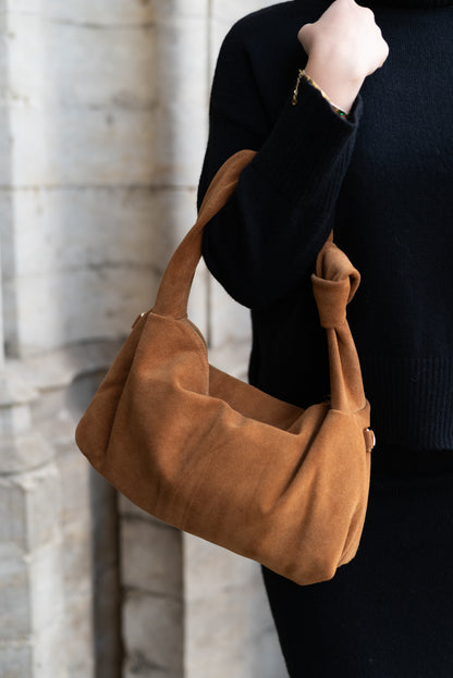 Camel suede tas