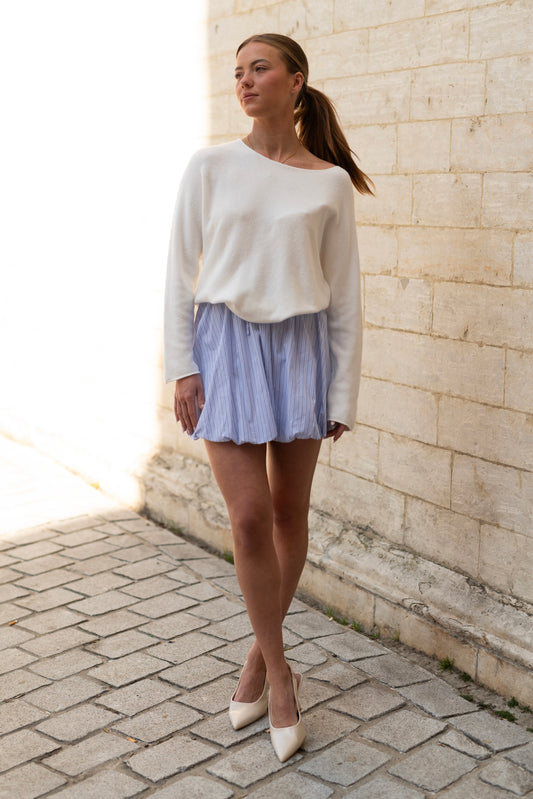 Striped balloon skirt
