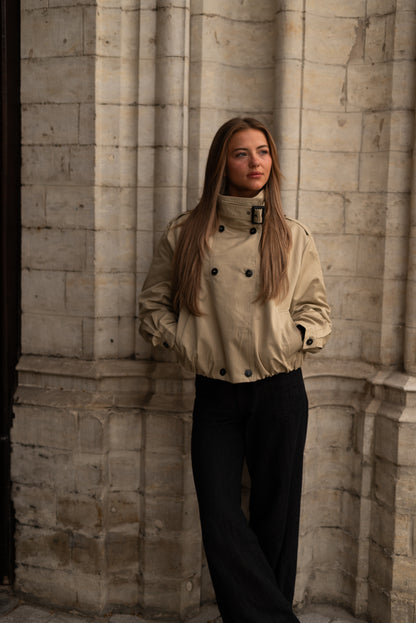 Beige trench jacket