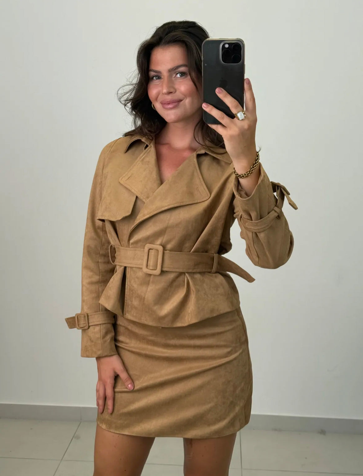 Suede rok