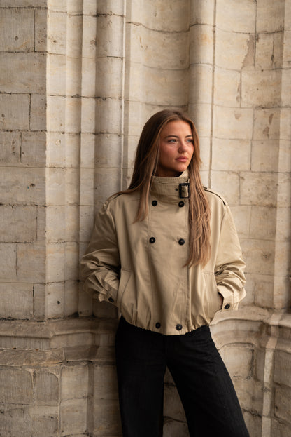 Beige trench jacket