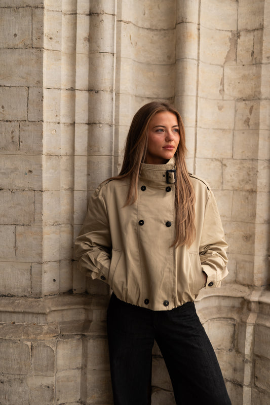 Beige trench jacket