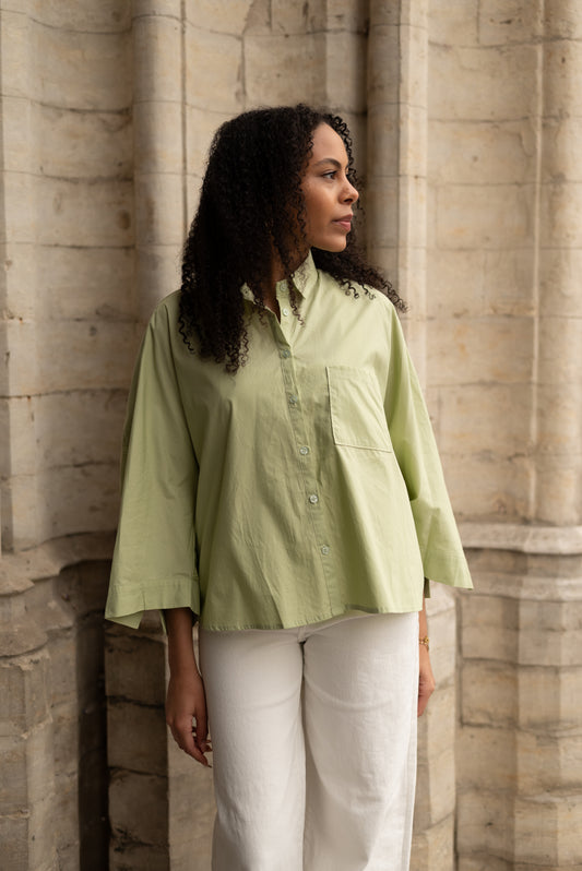 Oversized hemd mint groen