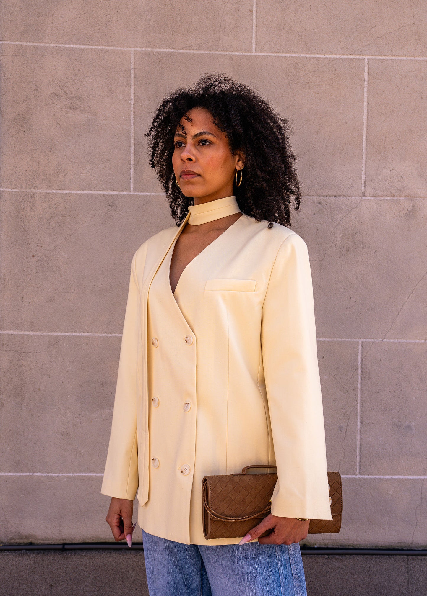 Oversized blazer met sjaaltje