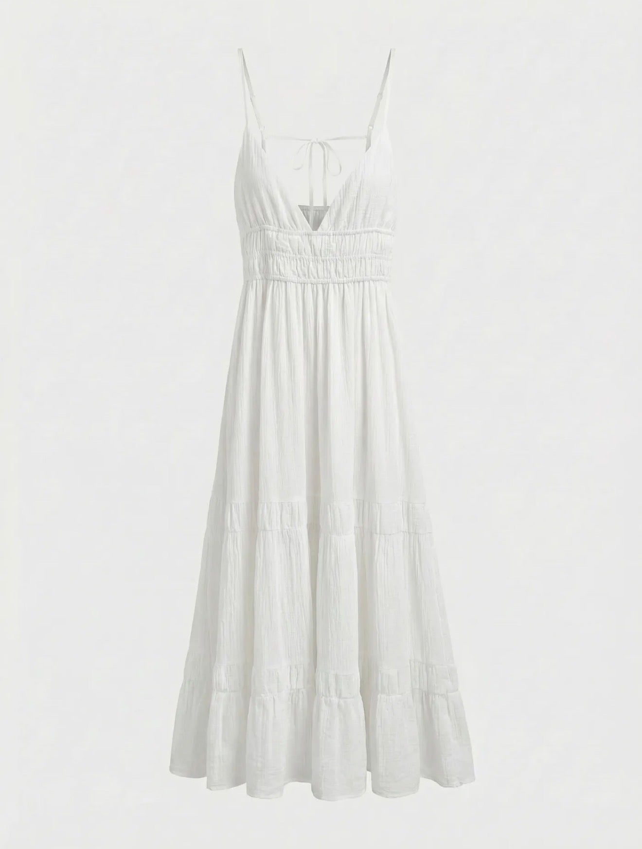 White dress open back