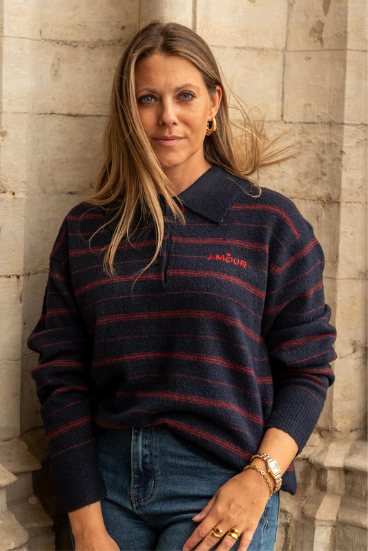 Striped amour sweater