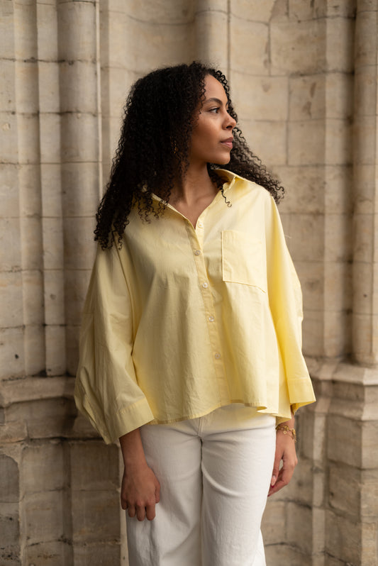 Yellow oversized hemd
